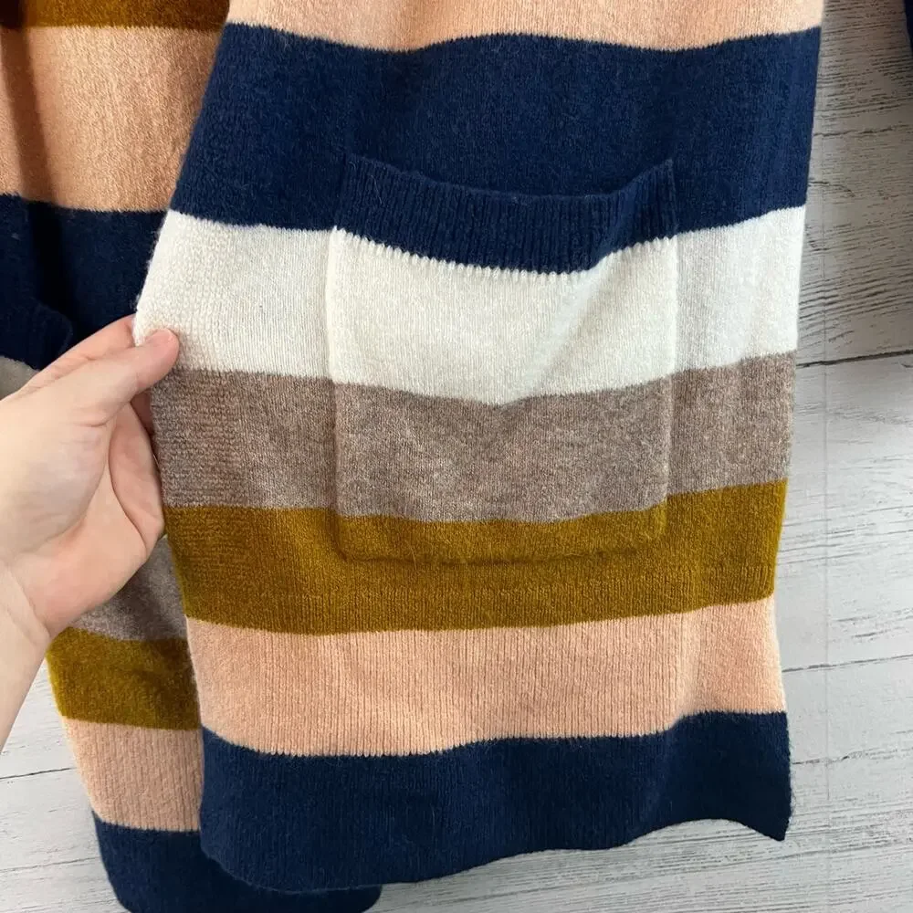 Madewell Kent Open Front Stripe Cardigan in Bangali Indigo Size XS